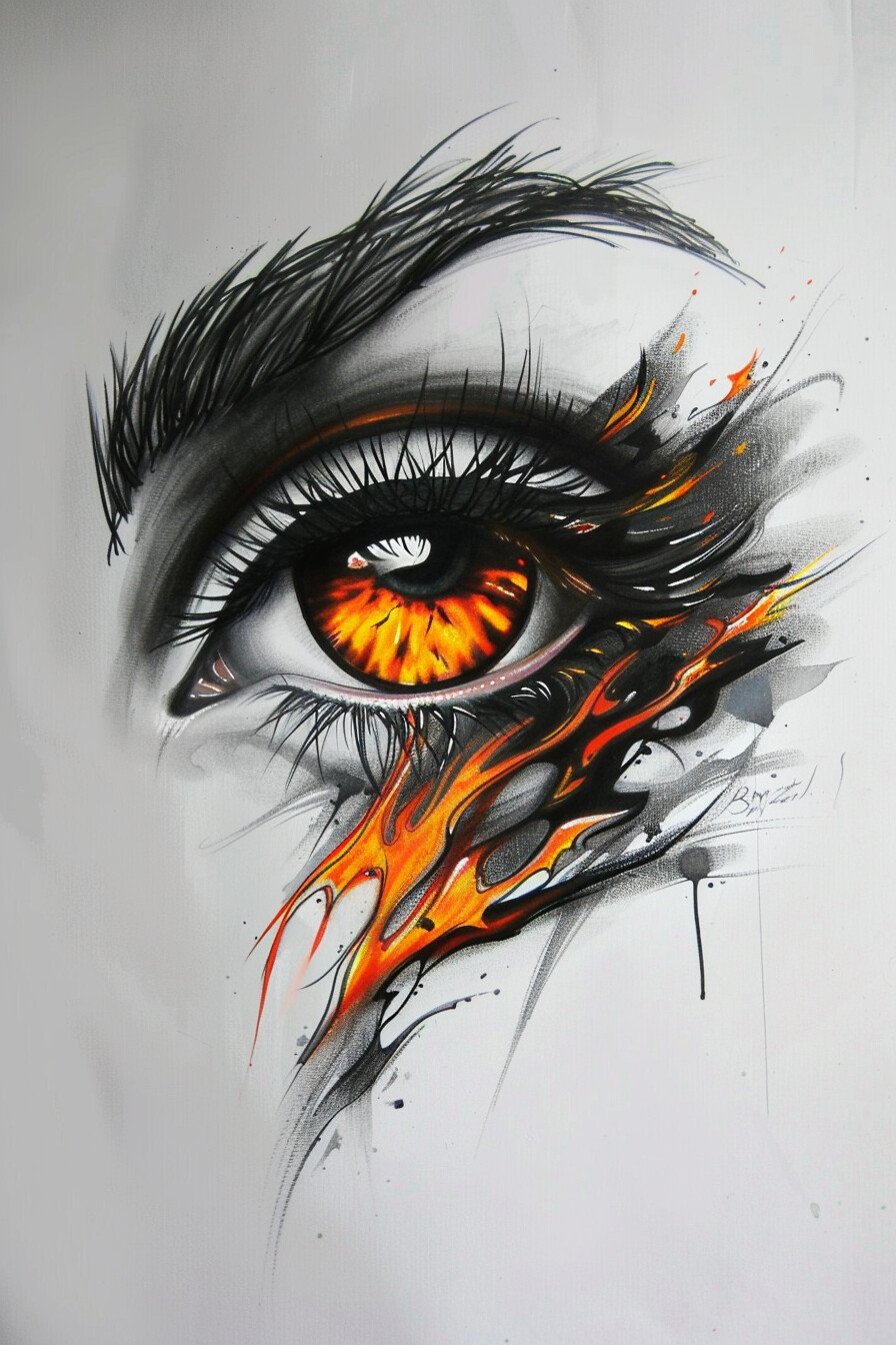 Stencil Eye Tattoo Design Ideas For Men 7