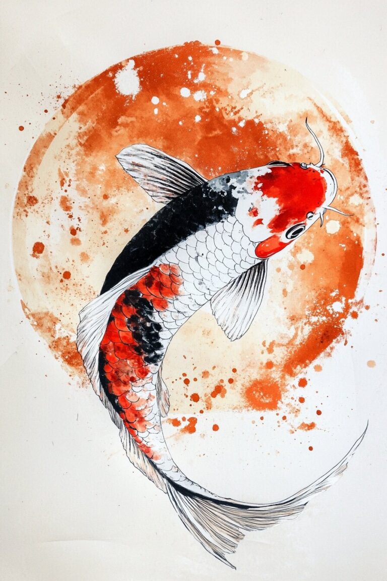 30 Creative Koi Fish Tattoo Stencil Designs for Your Next Ink – Refined ...