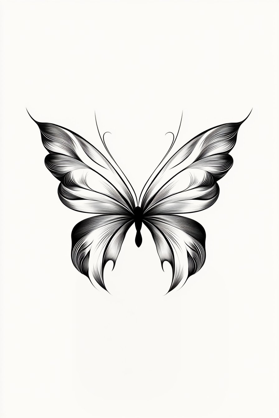 Stencil Small & SImple Butterfly Tattoo Design Ideas 10