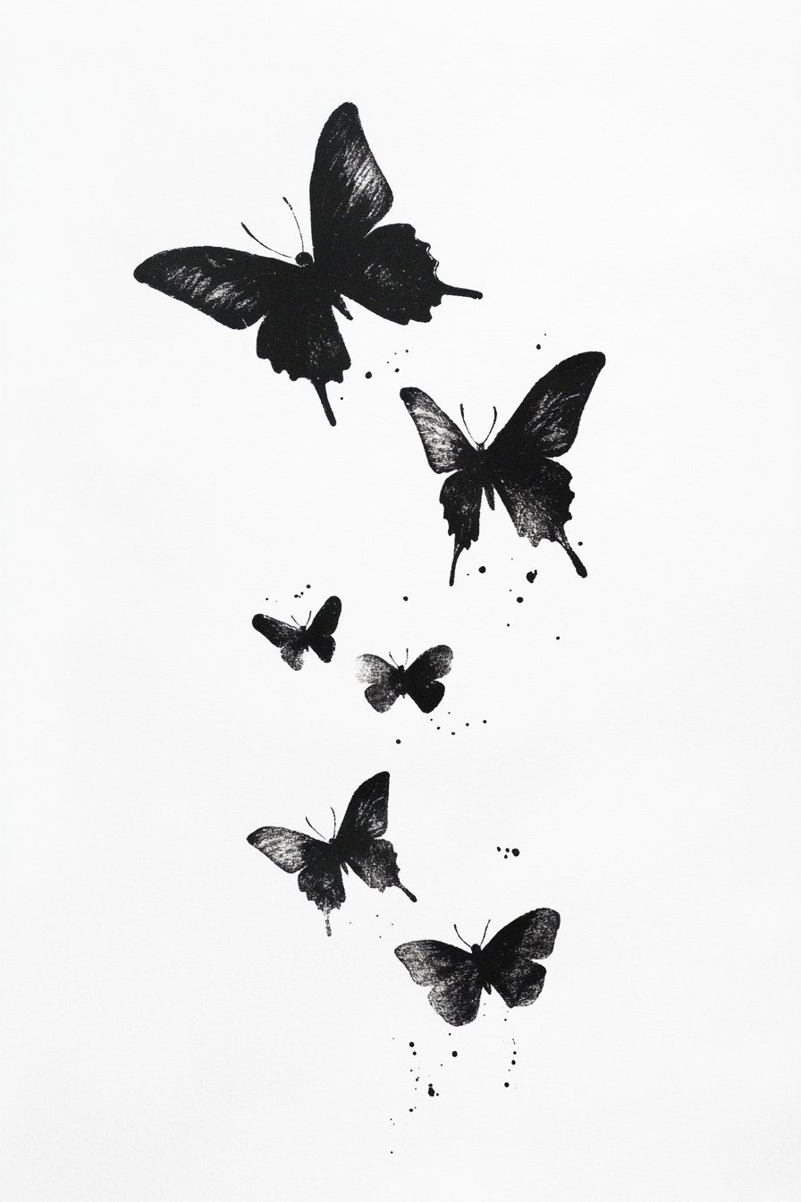 Stencil Small & SImple Butterfly Tattoo Design Ideas 3