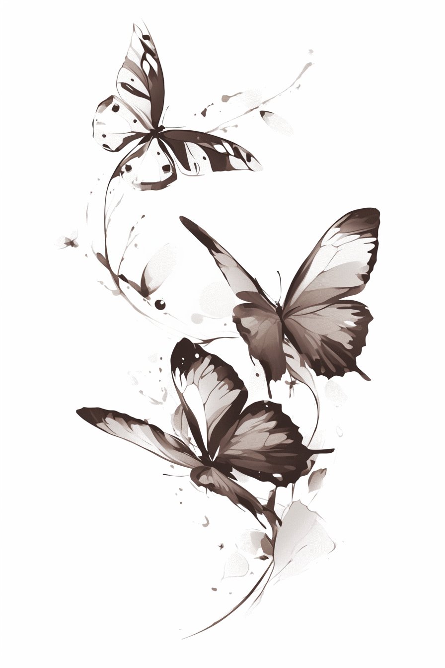 Stencil Small & SImple Butterfly Tattoo Design Ideas 6