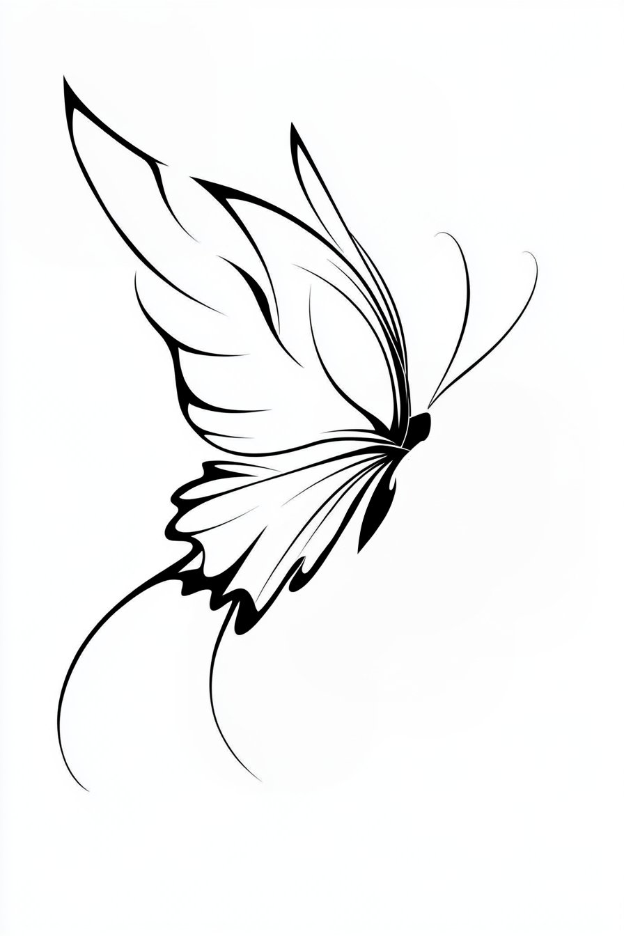 Stencil Small & SImple Butterfly Tattoo Design Ideas 7