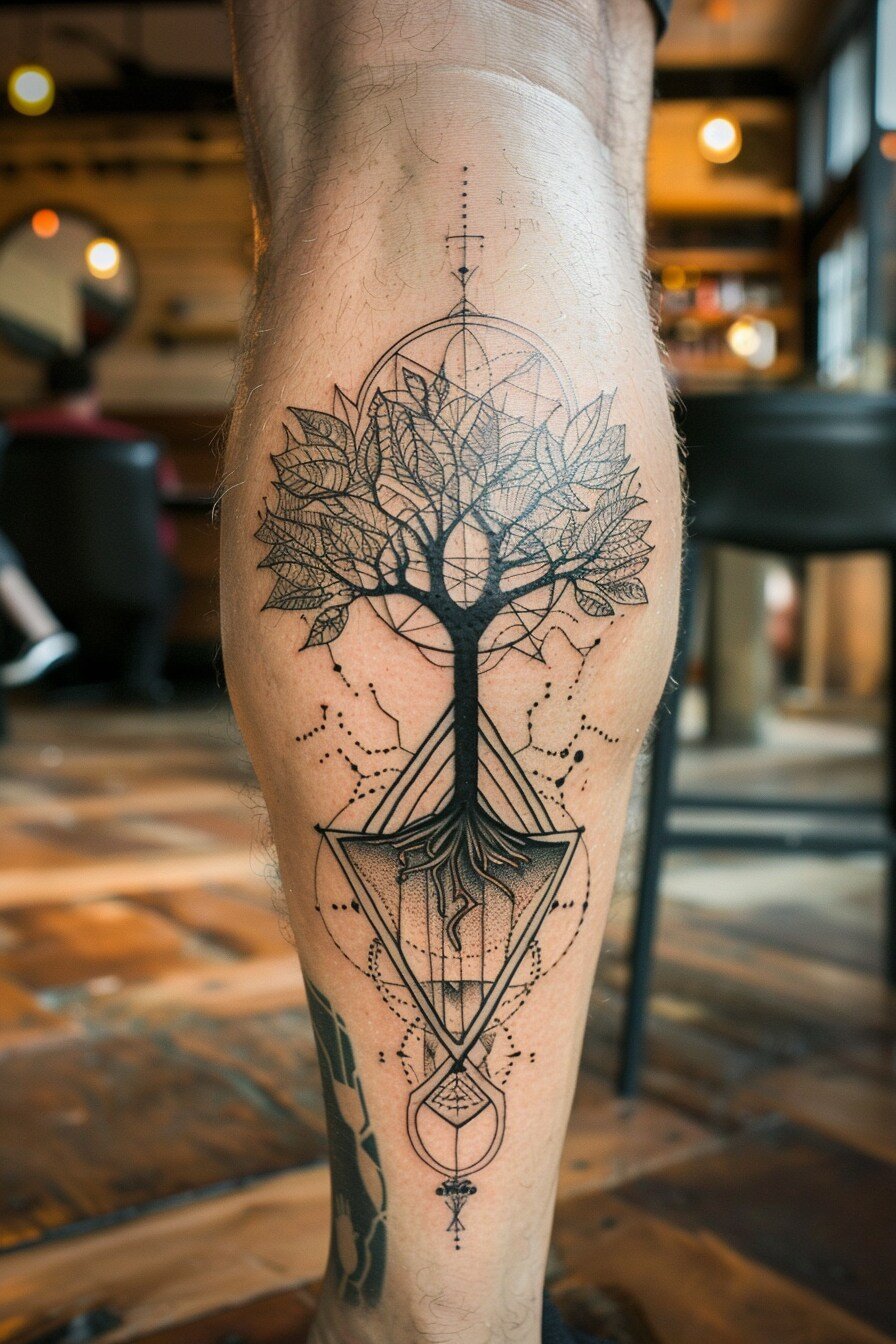 Tree of Life Tattoo Design Ideas For Men 8 (Geometric)