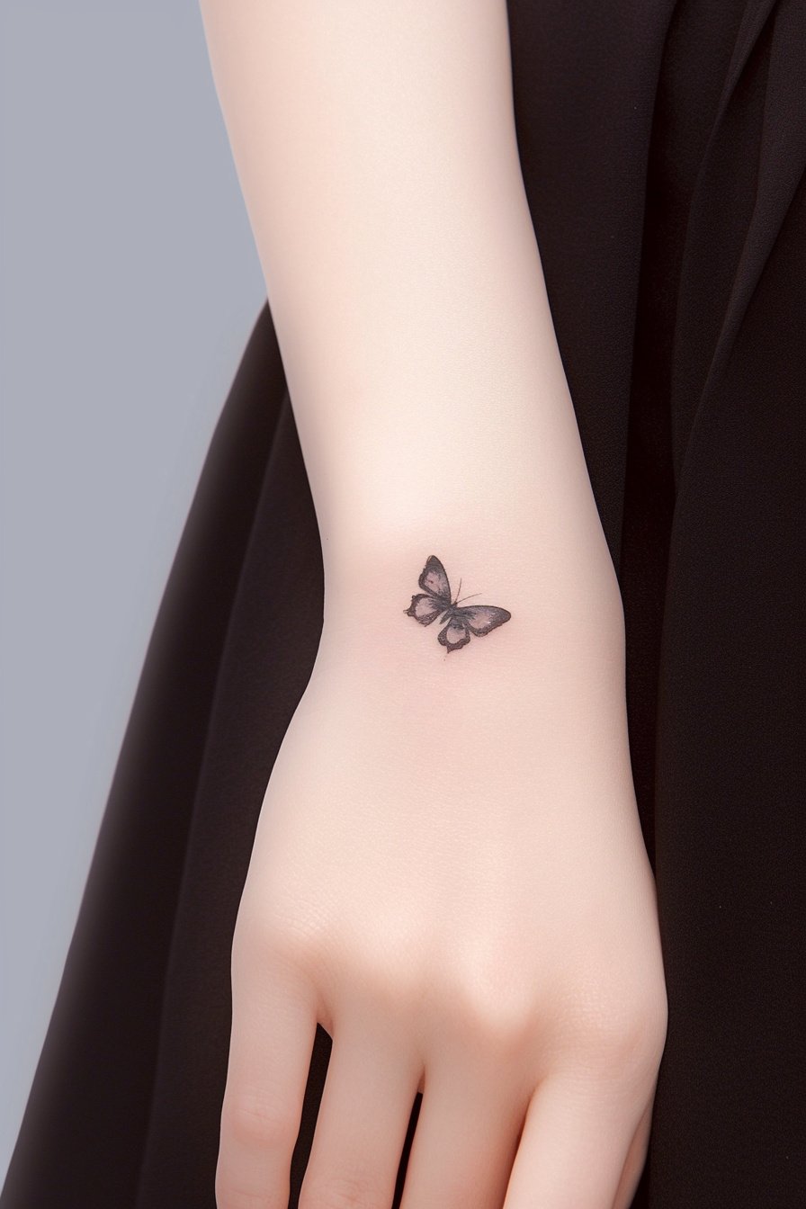 Wrist Small & SImple Butterfly Tattoo Design Ideas 10