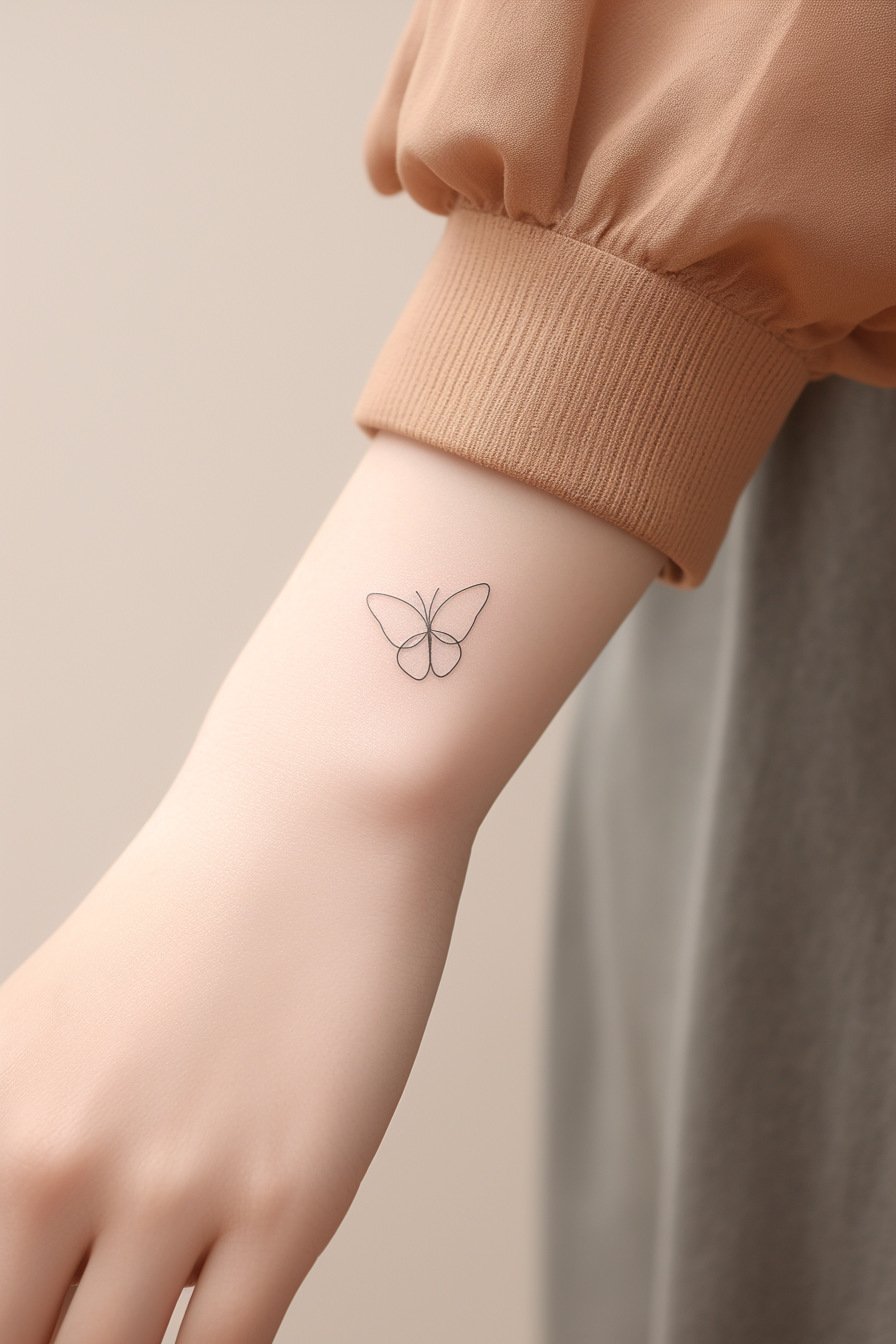 Wrist Small & SImple Butterfly Tattoo Design Ideas 11