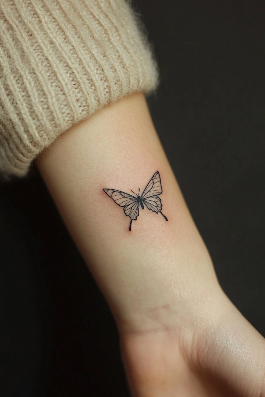 Wrist Small & SImple Butterfly Tattoo Design Ideas 14