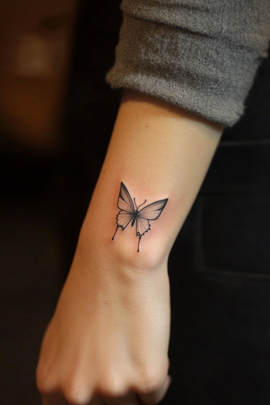 Wrist Small & SImple Butterfly Tattoo Design Ideas 15