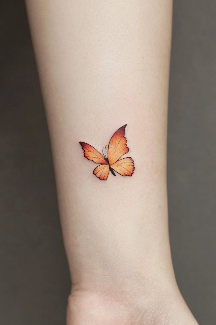 Wrist Small & SImple Butterfly Tattoo Design Ideas 4