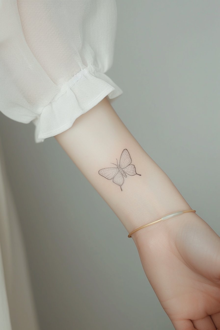 Wrist Small & SImple Butterfly Tattoo Design Ideas 8