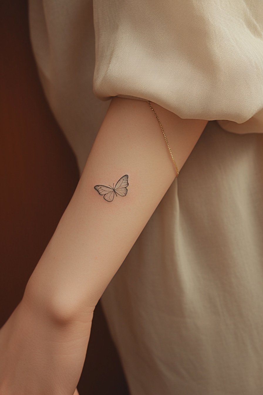 Wrist Small & SImple Butterfly Tattoo Design Ideas 9