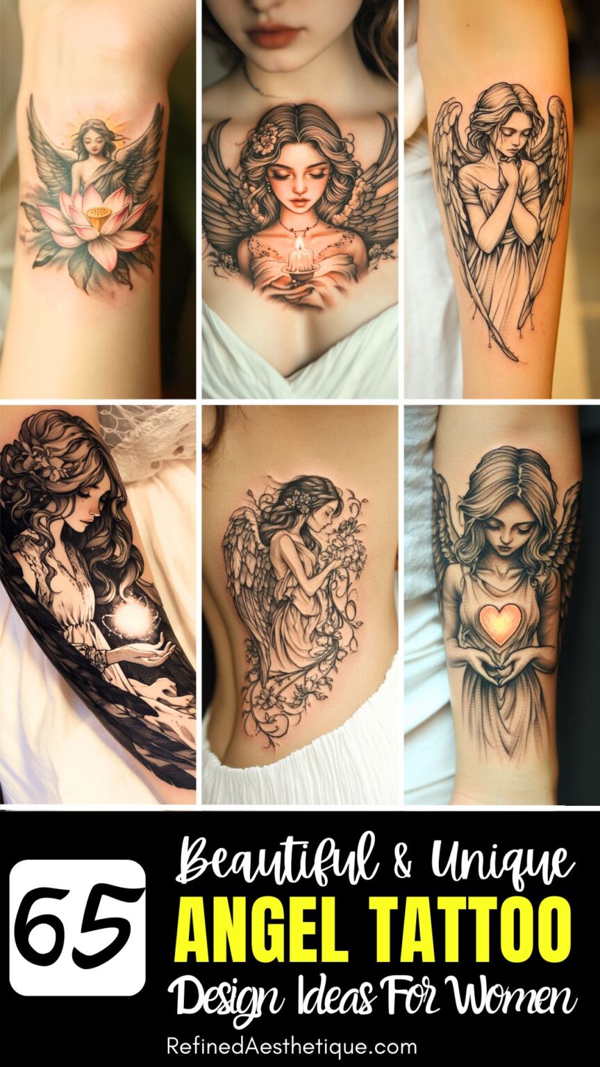 65 Heavenly Angel Tattoo Designs For Women That Will Take Your Breath ...