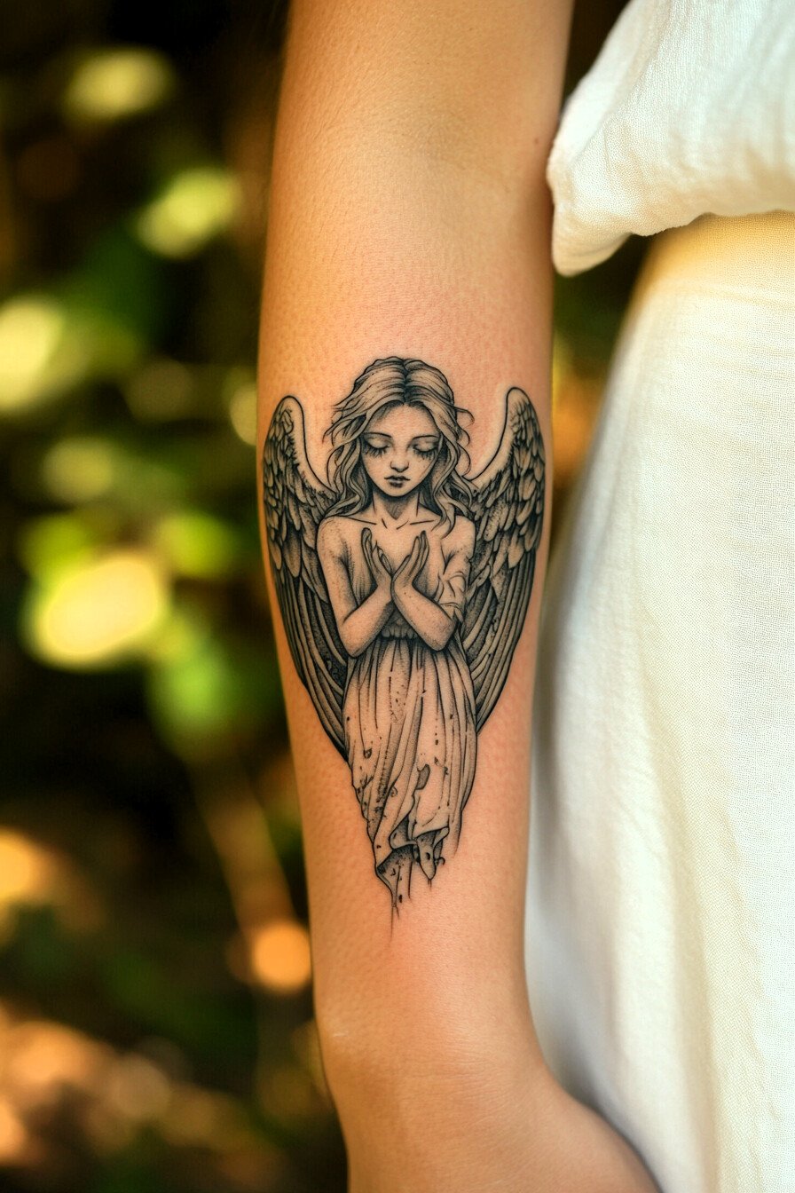 Arm - Angel Tattoo Design Idea For Women 14 (Forearm)