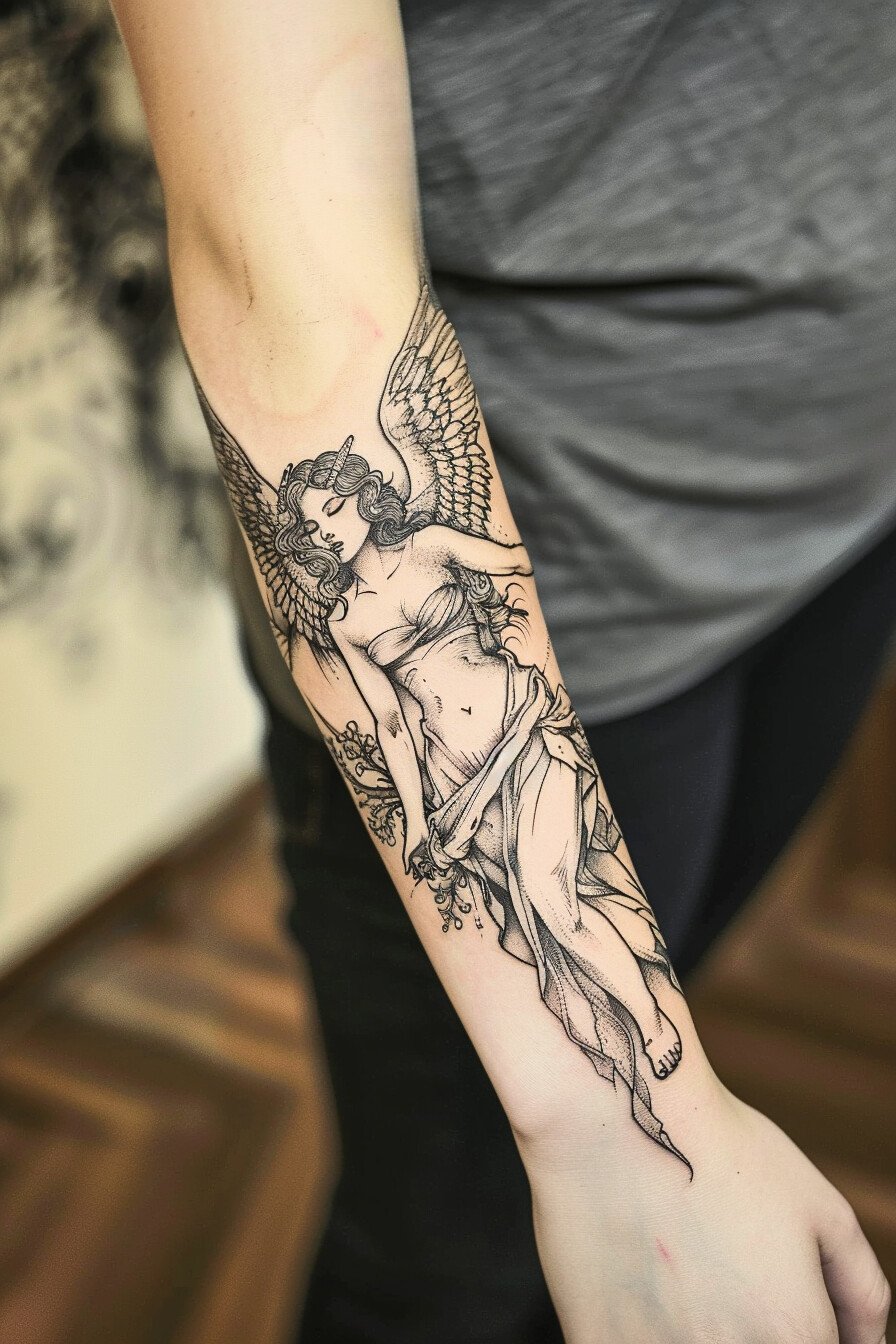 Arm - Angel Tattoo Design Idea For Women 2 (Forearm)