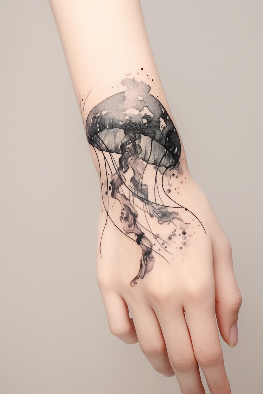 Arm - Jellyfish Tattoo Design Idea 12 (Hand)