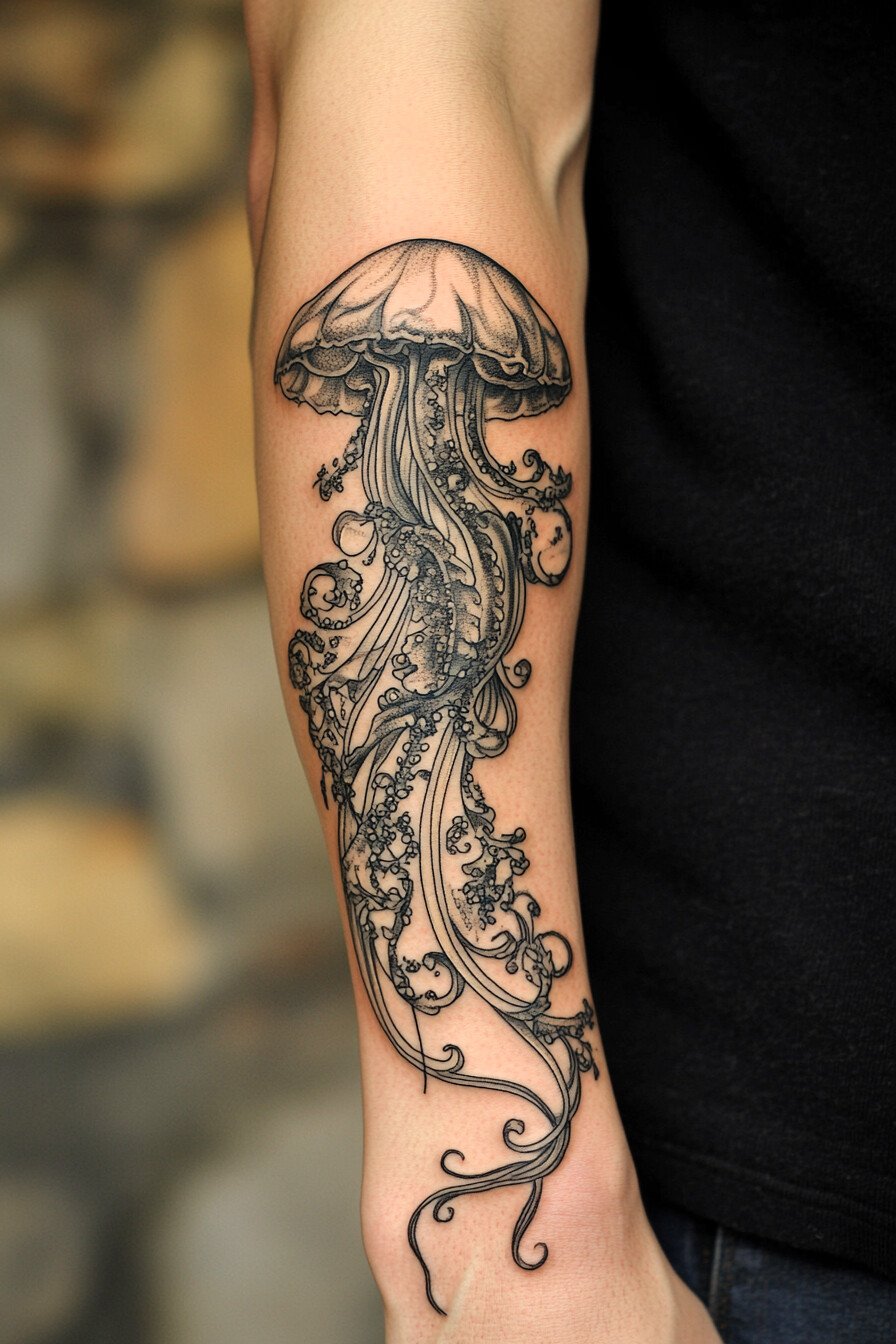 Arm - Jellyfish Tattoo Design Idea 16 (Forearm)