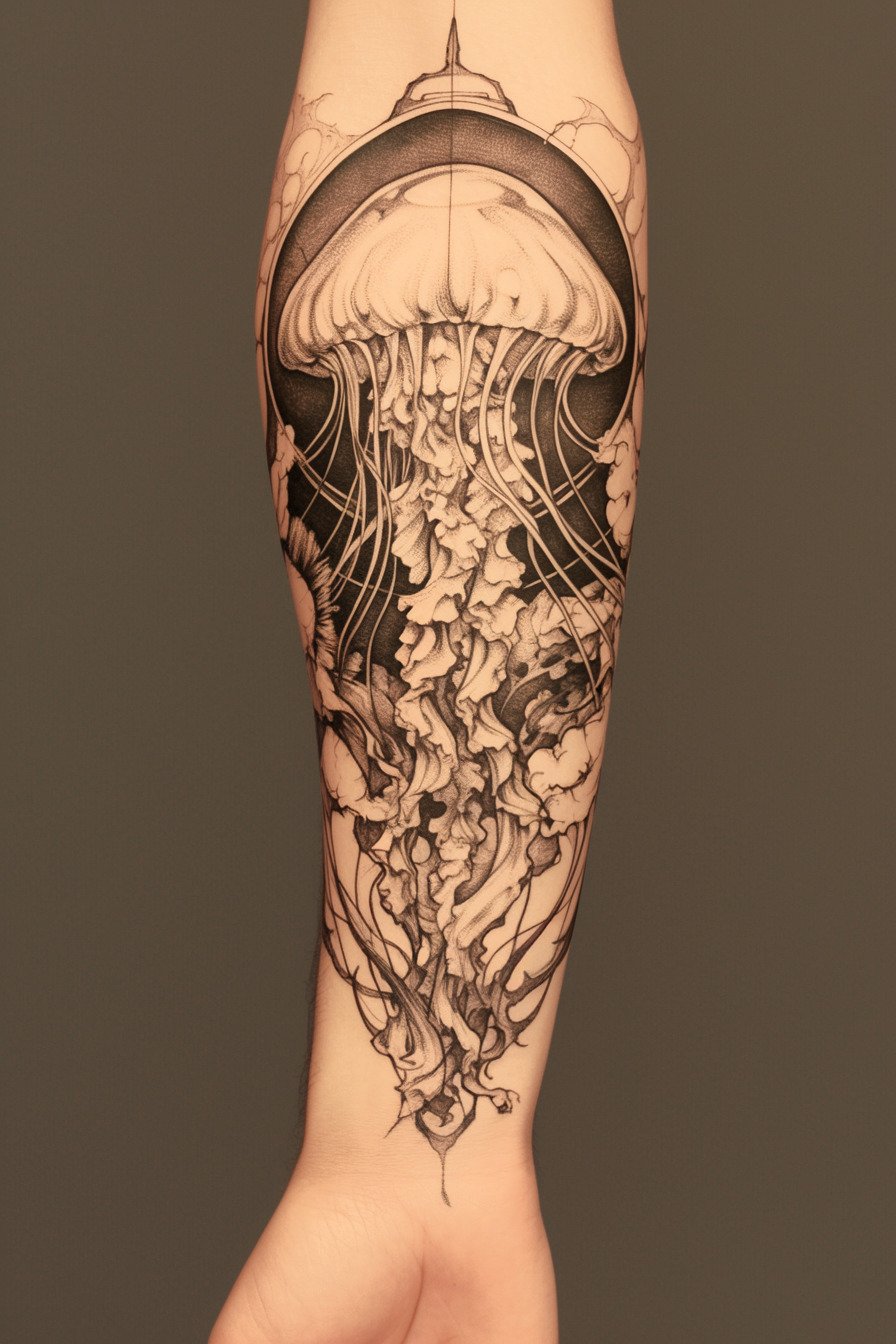 Arm - Jellyfish Tattoo Design Idea 17 (Forearm)