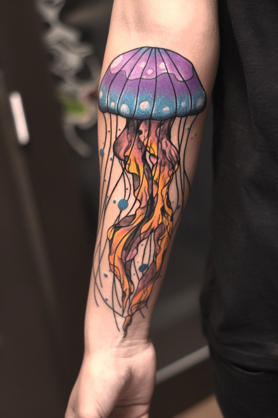 Arm - Jellyfish Tattoo Design Idea 37 (Forearm)