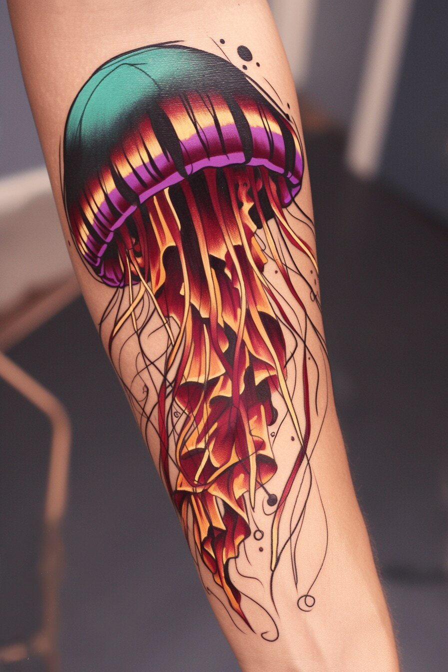 Arm - Jellyfish Tattoo Design Idea 38 (Forearm)