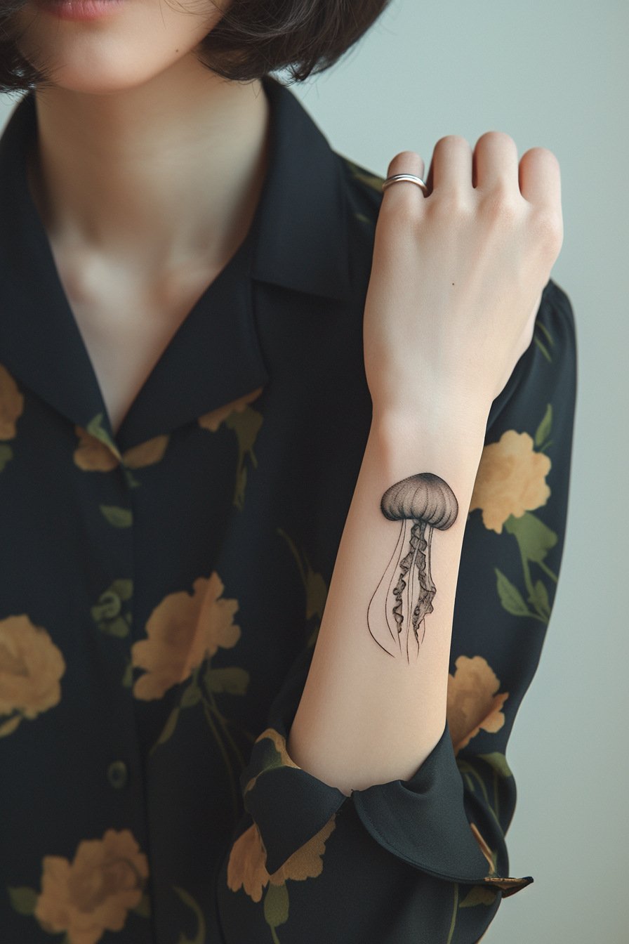 Arm - Jellyfish Tattoo Design Idea 4 (Wrist)