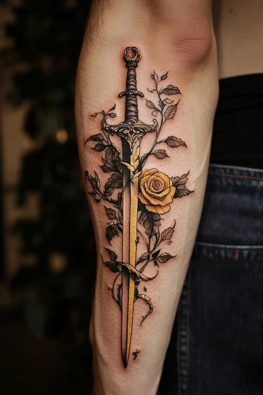 Arm Rose Tattoo For Men 2