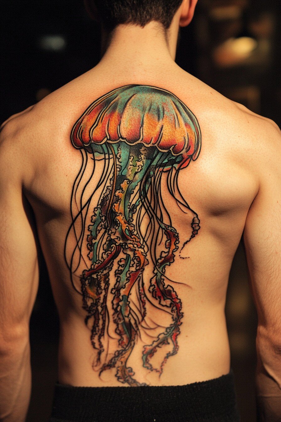 Back Body - Jellyfish Tattoo Design Idea 4 (Back)