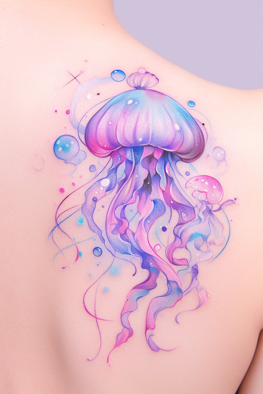 Back Body - Jellyfish Tattoo Design Idea 8 (Back)