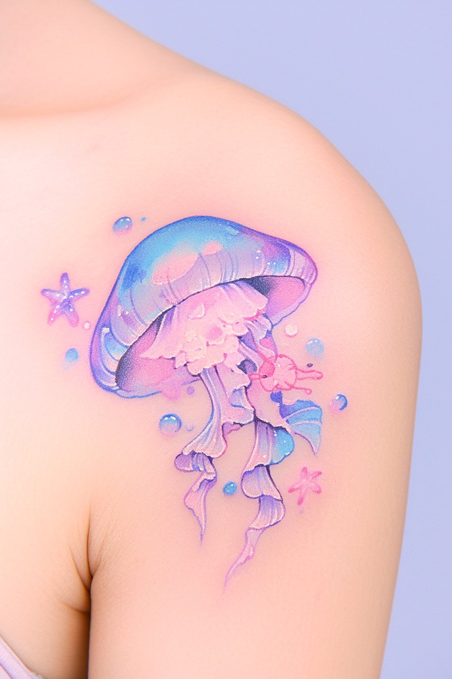 Front Body - Jellyfish Tattoo Design Idea 11 (Shoulder)