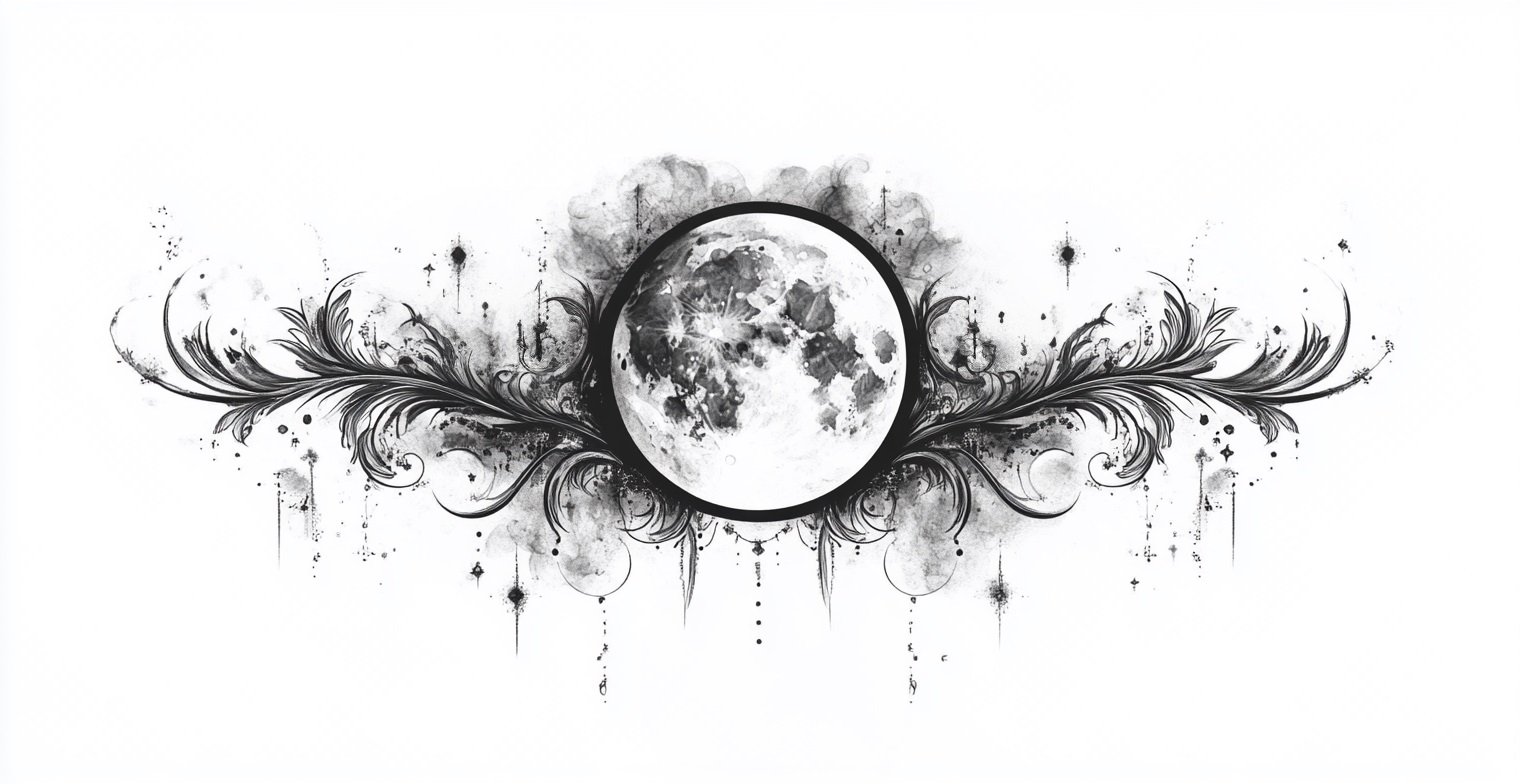 50 Unique Moon Tattoo Stencils Perfect for Every Style