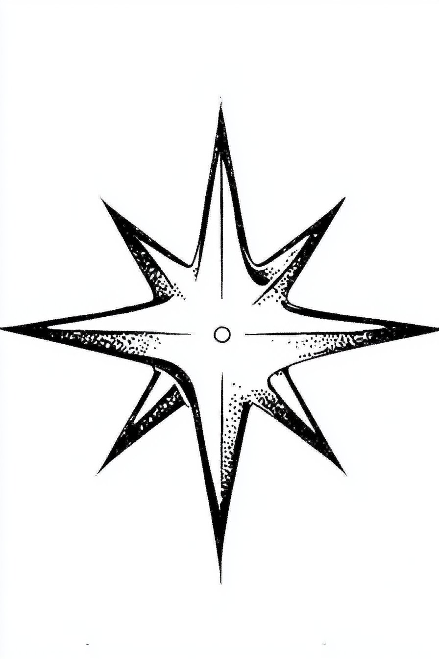 Star Tattoo Stencil Design 11