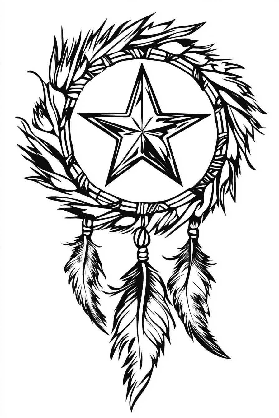 Star Tattoo Stencil Design 15