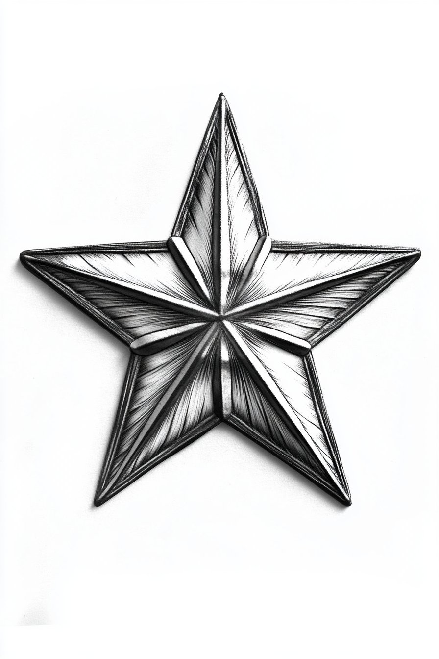 Star Tattoo Stencil Design 2