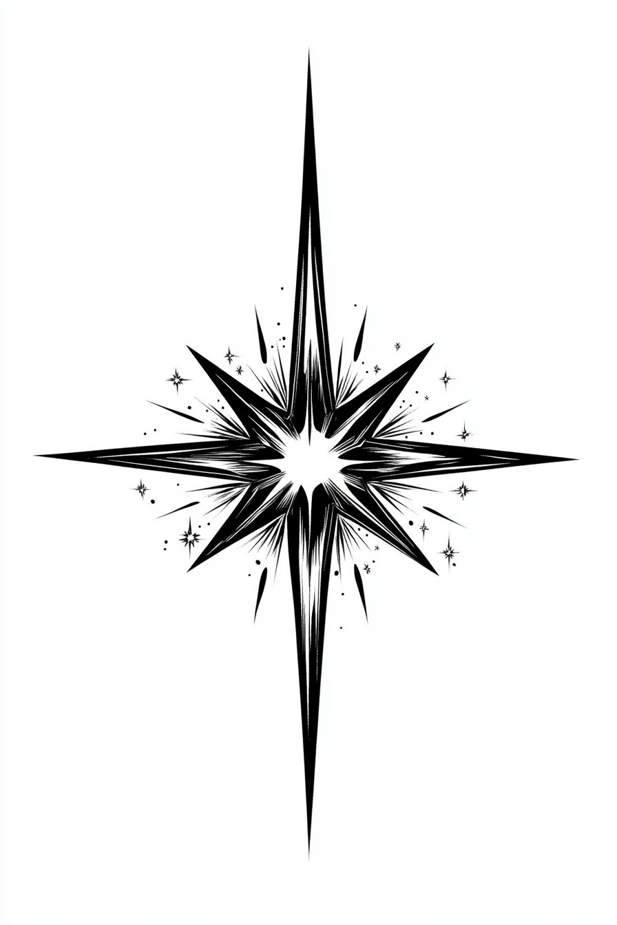 Star Tattoo Stencil Design 23