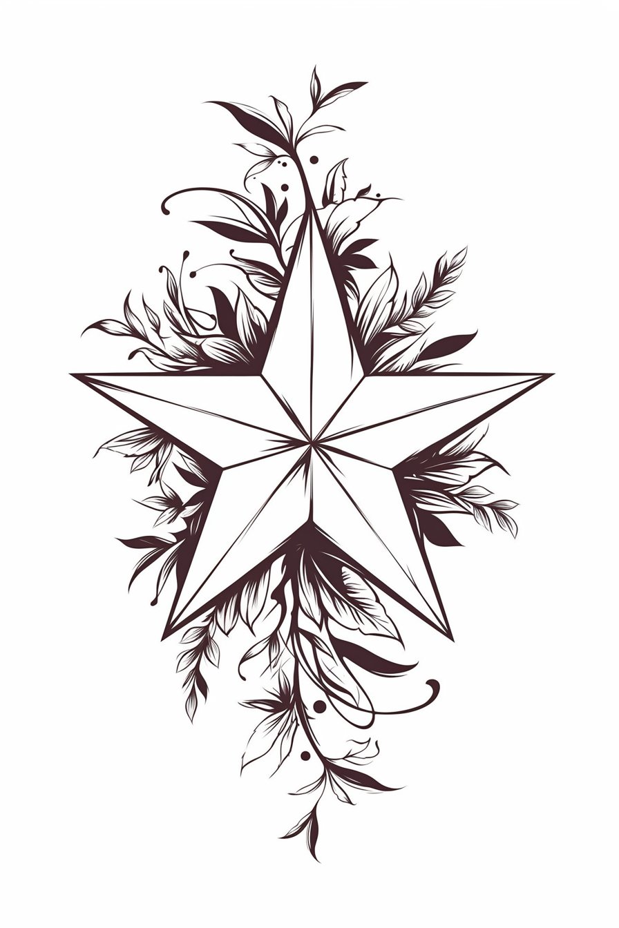 Star Tattoo Stencil Design 3