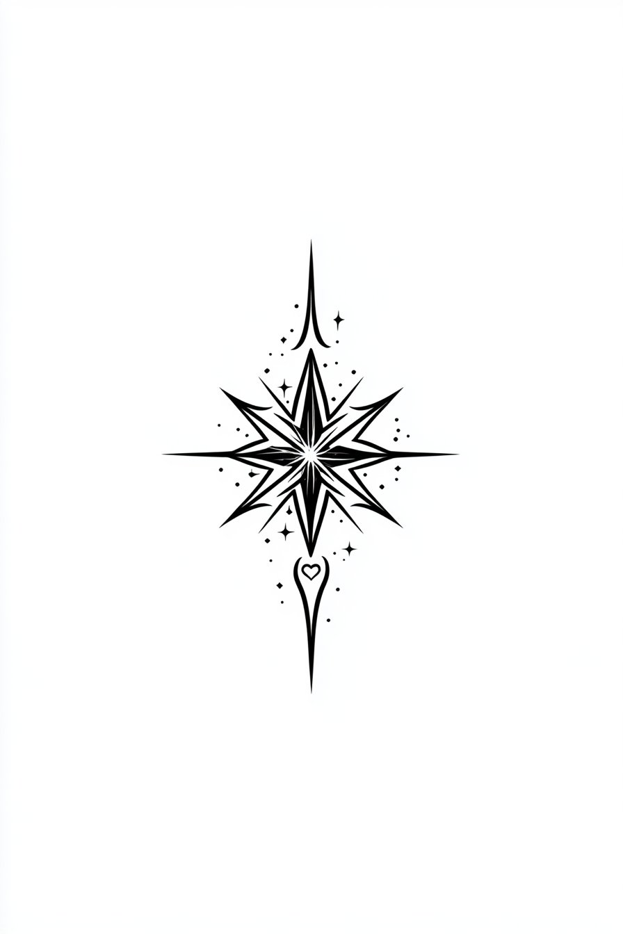 Star Tattoo Stencil Design 32