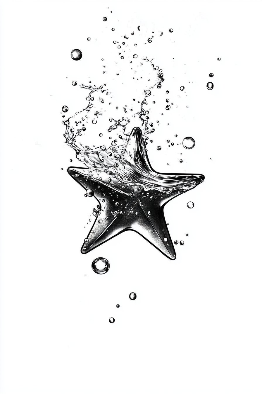 Star Tattoo Stencil Design 8