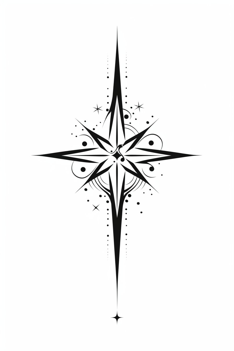 Star Tattoo Stencil Design 9