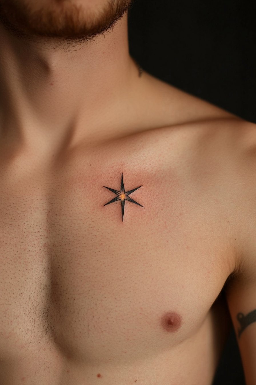 Star Tattoos For Men - Chest 1