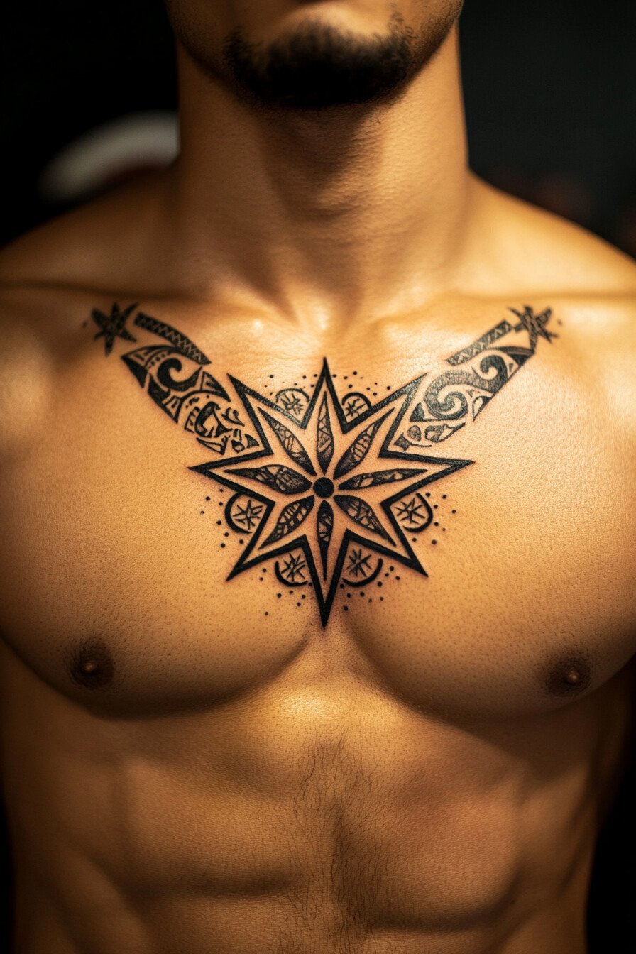 Star Tattoos For Men - Chest 2