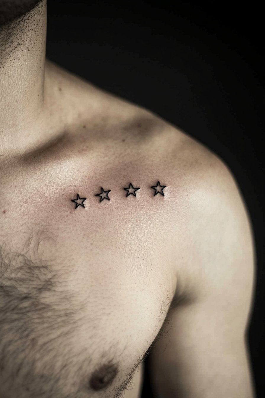 Star Tattoos For Men - Chest 4