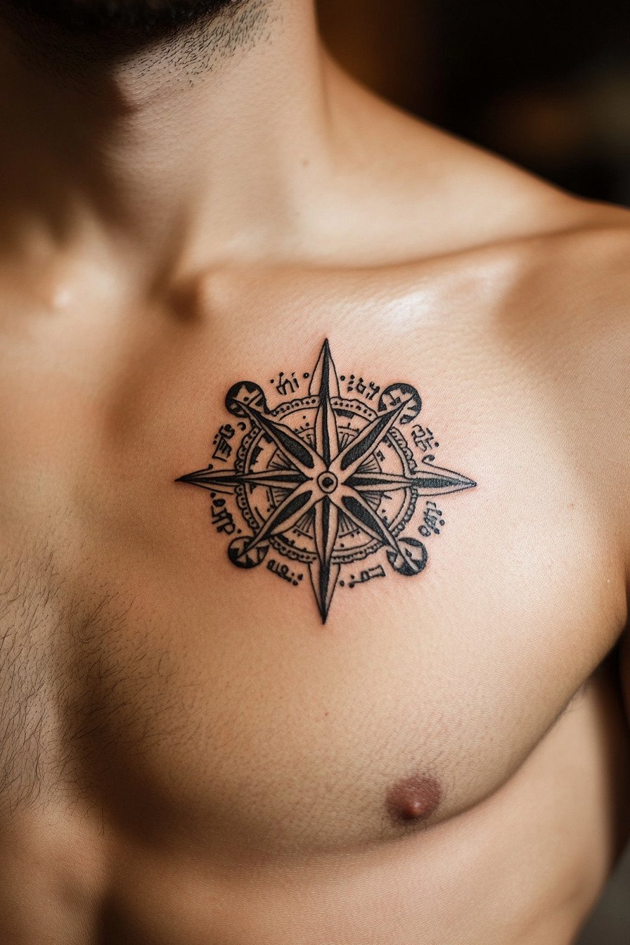 Star Tattoos For Men - Chest 5