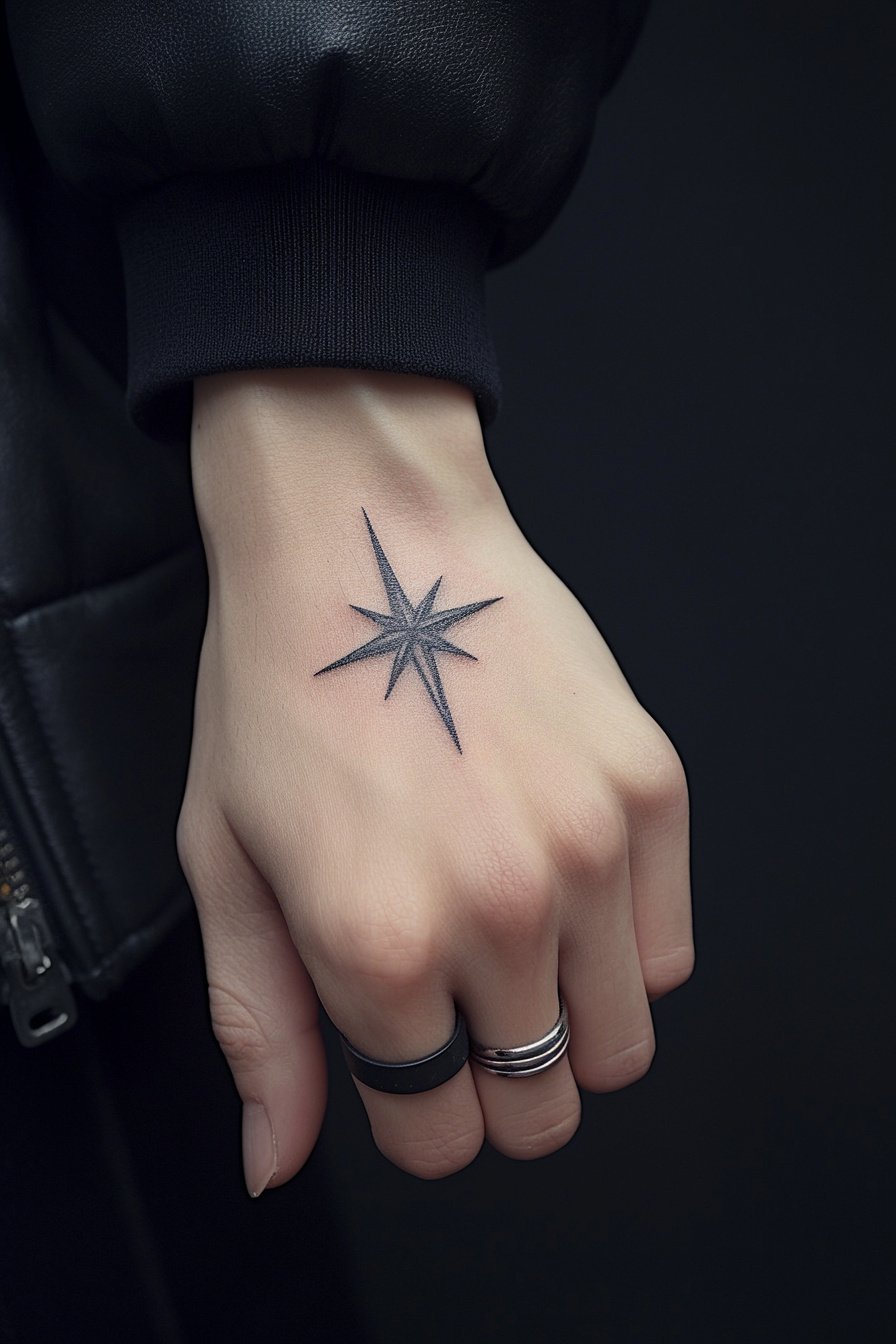 Star Tattoos For Men - Hand 1