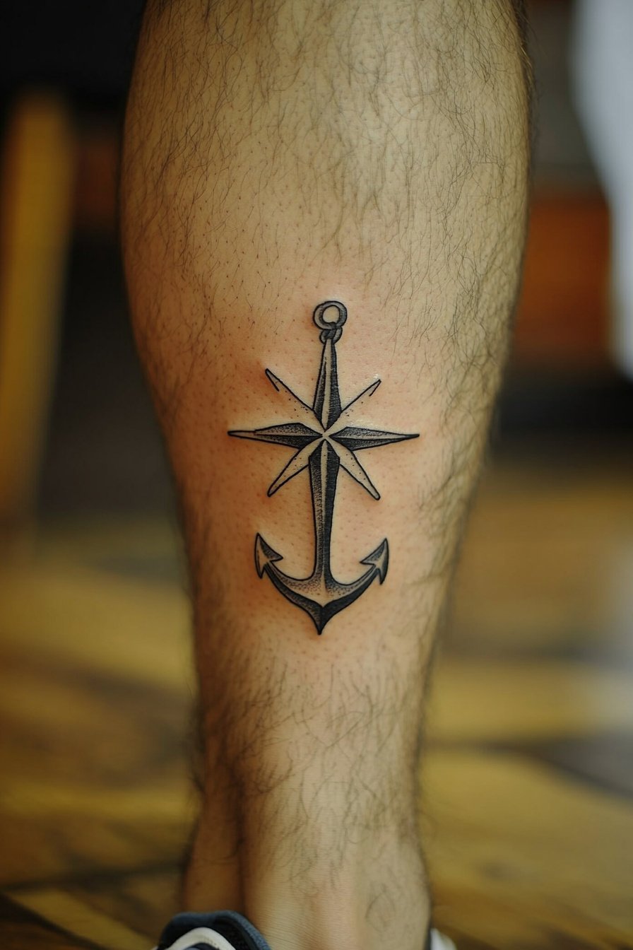 Star Tattoos For Men - Leg 1