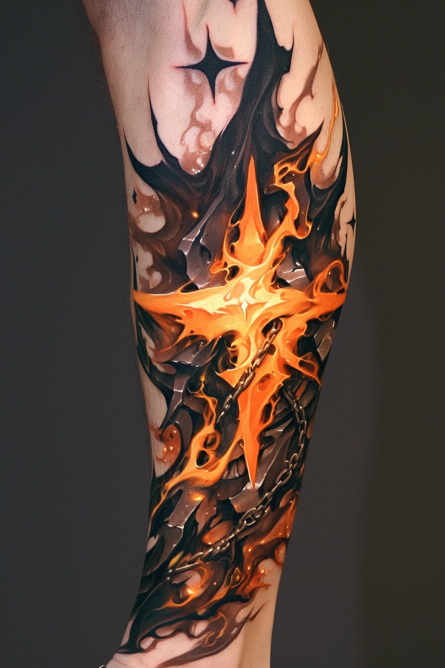 Star Tattoos For Men - Leg 5