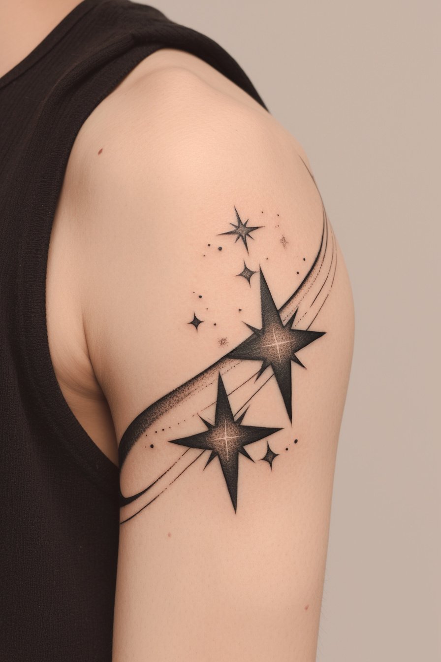 Star Tattoos For Men - Shoulder 2