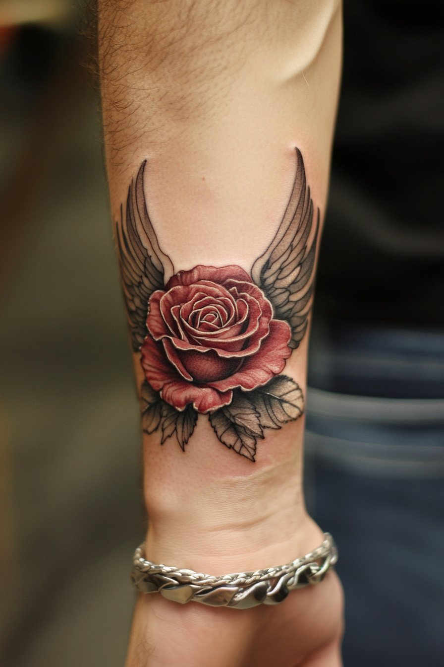 Wrist Rose Tattoo For Men 5